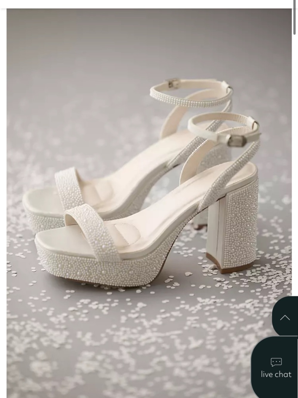 Elegant White Beaded Platform Block Heel Sandals - Women